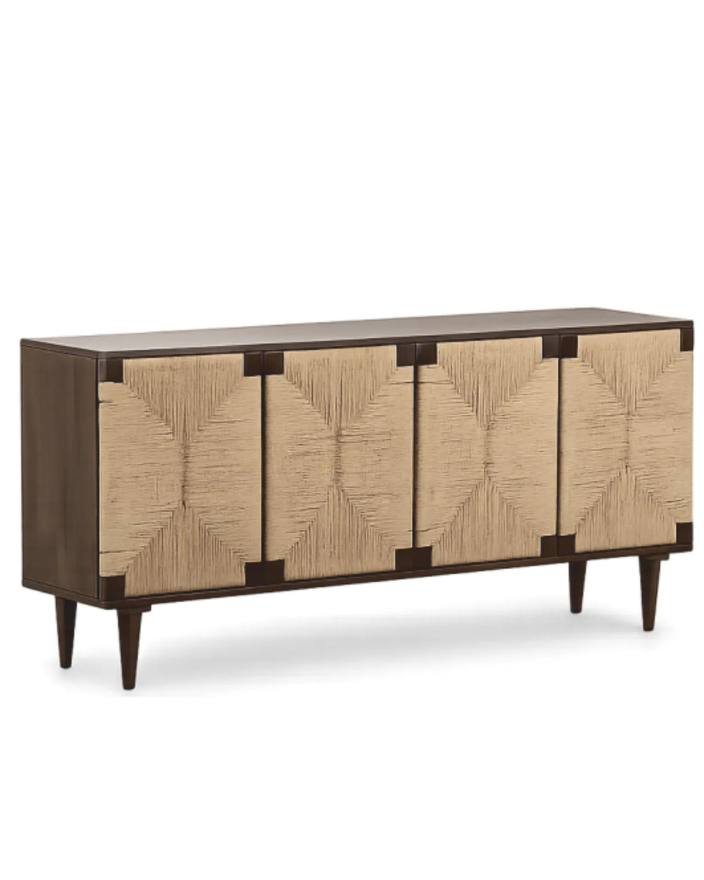 Bravik Mango Wood Sideboard with Jute Doors