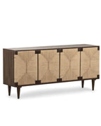 Bravik Mango Wood Sideboard with Jute Doors