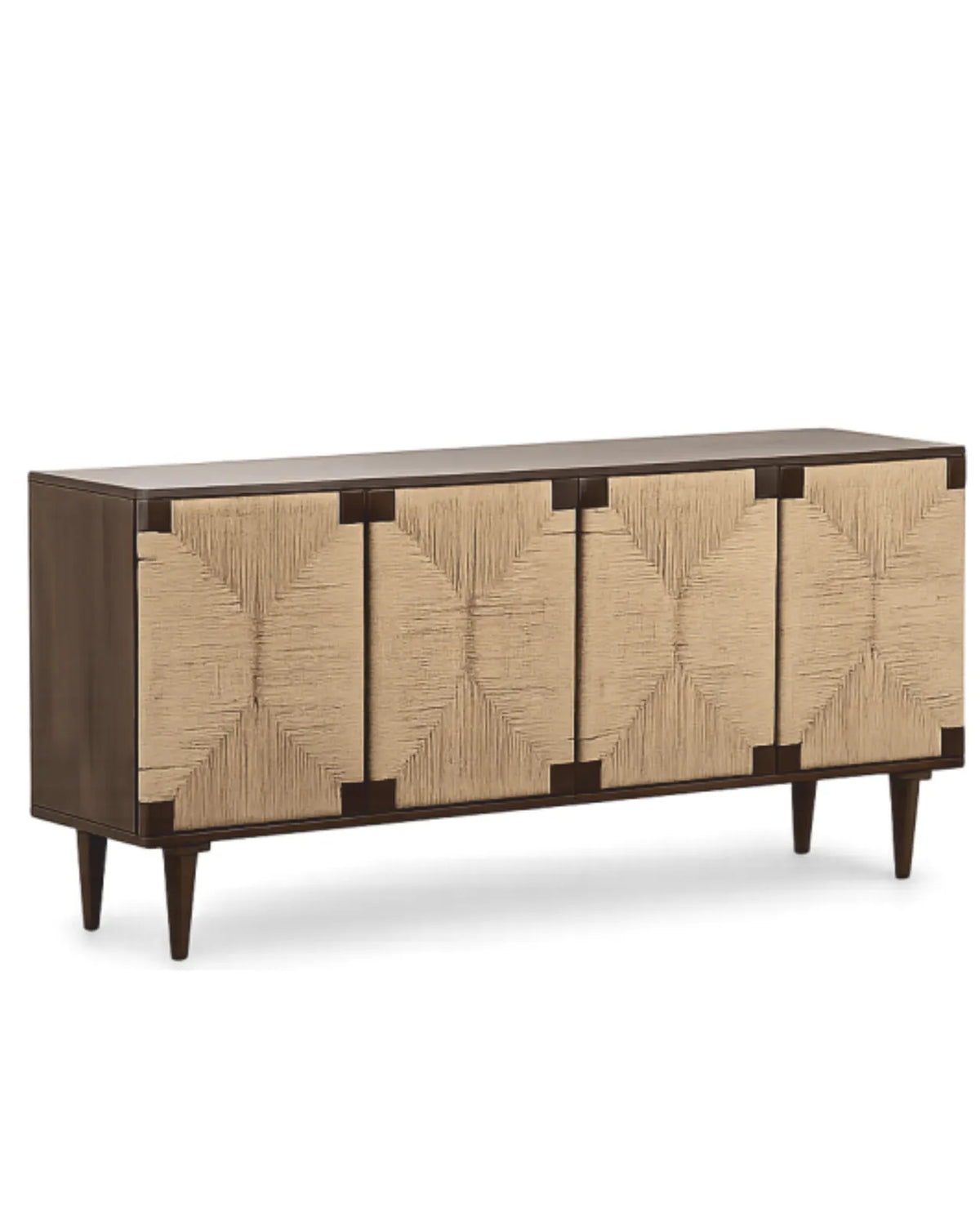 Bravik Mango Wood Sideboard with Jute Doors