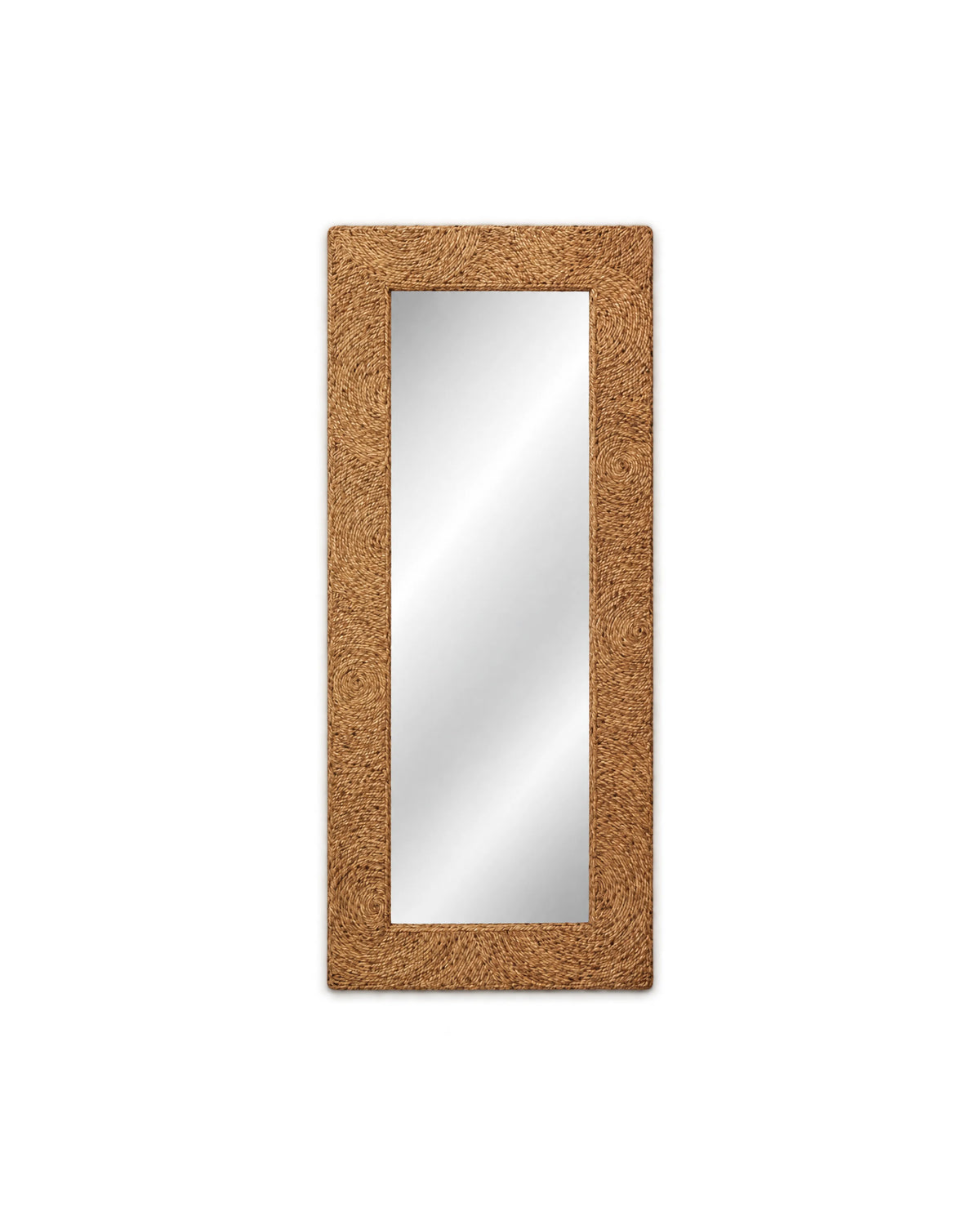 Seavora Handcrafted Rope-Wrapped Seagrass Full-Length Floor Mirror