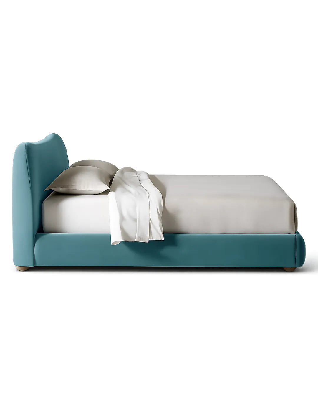 Avyelle Curved Upholstered Camel-Back Tide Bed