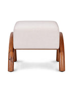 Velnaro Upholstered Solid Teakwood Accent Linen Stool