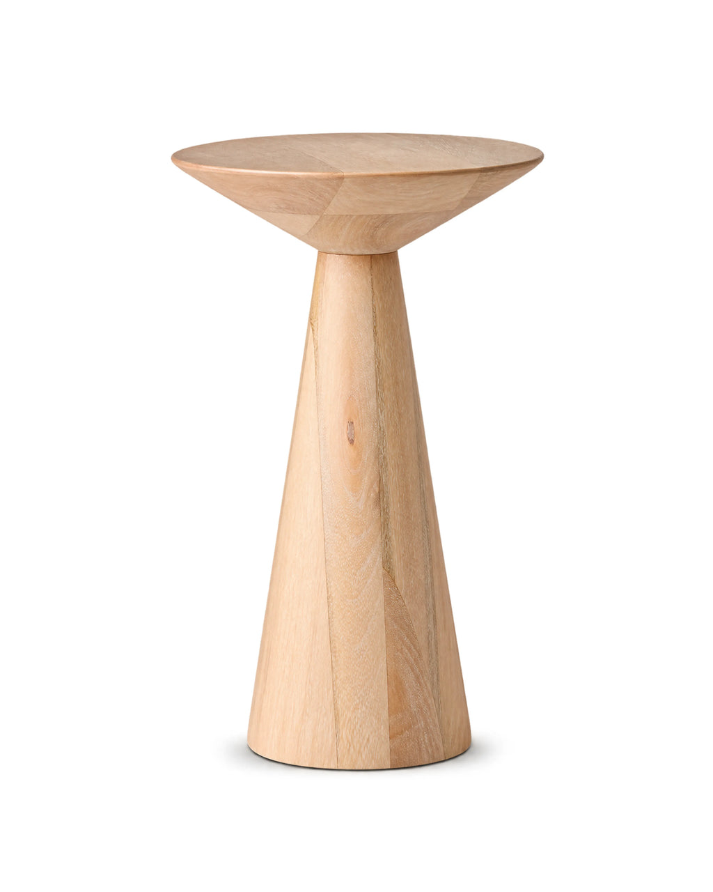 Solenna Almond Mist Solid Wood Pedestal Side Table