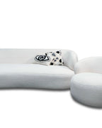 Zorique Curved Bouclé Alabaster Sofa