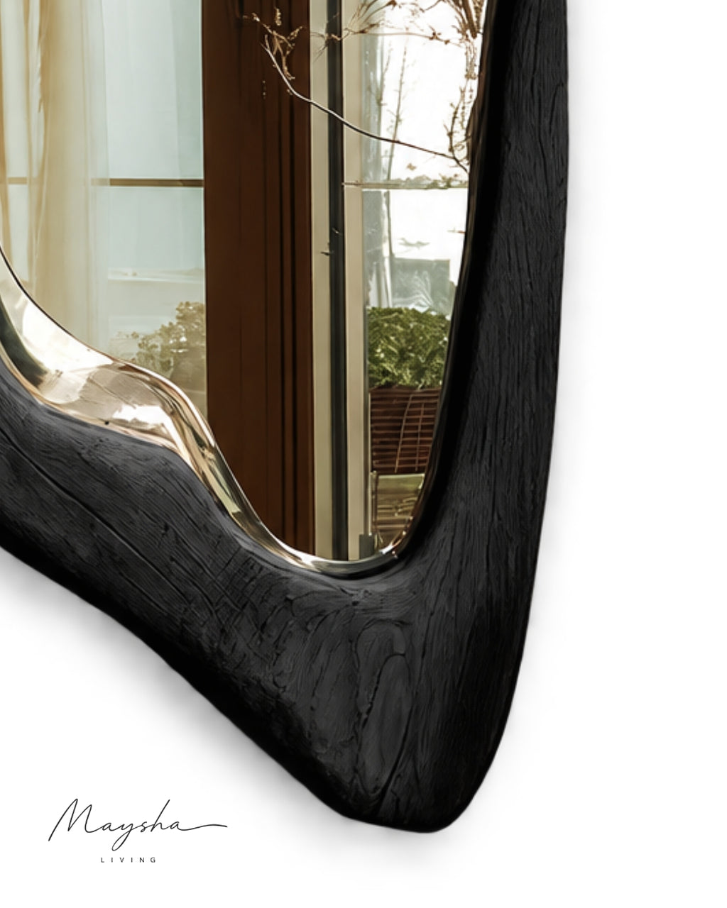 RIVENNA Live Edge Organic Freeform Solid Wood Wall Mirror