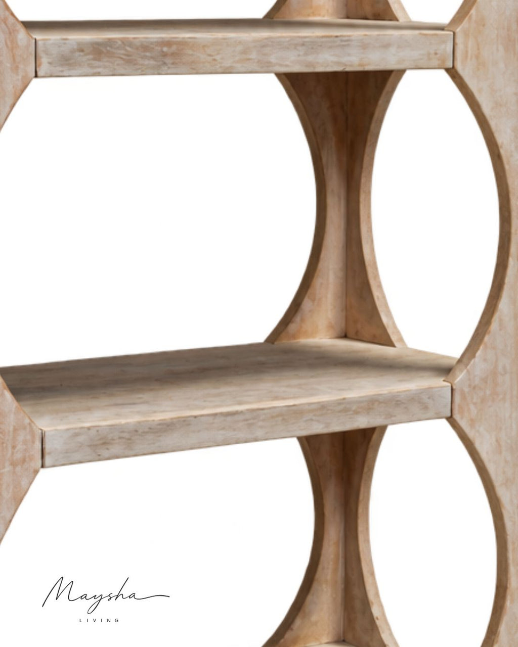 Velmora Solid Wood 4-Tier Open Bookshelf