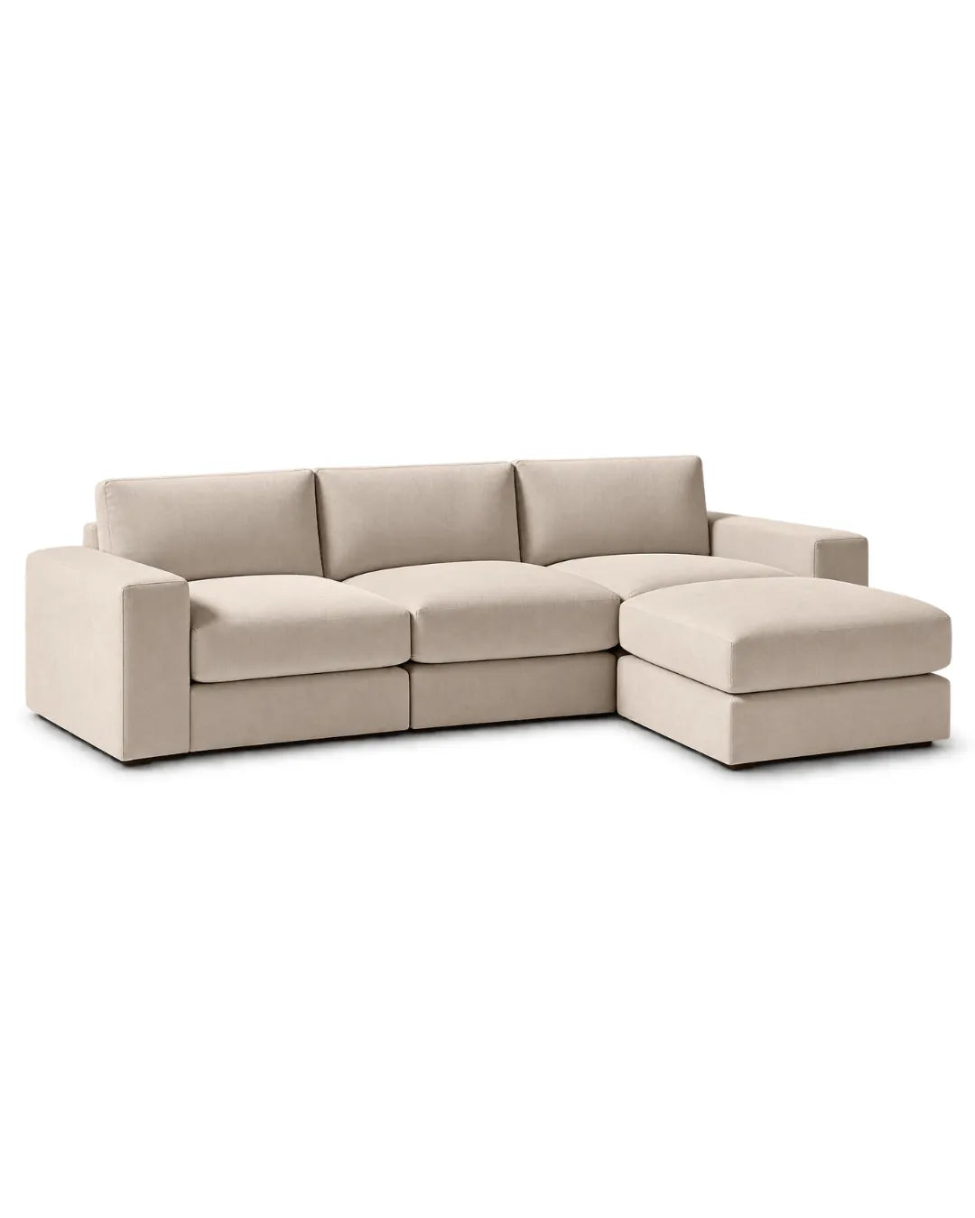 Lumarex Modular Performance Velvet Sectional Sofa with Ottoman