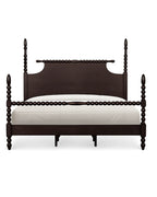 Aldoren Espresso Walnut Solid Wood Spindle Poster Bed