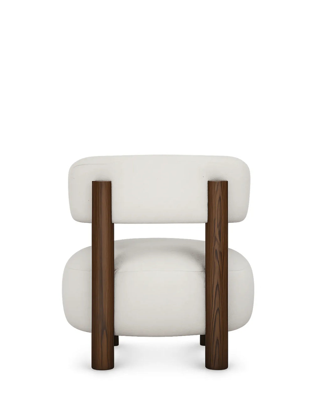 Selvora Walnut Bouclé Accent Lounge Chair Oak Wood
