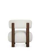 Selvora Walnut Bouclé Accent Lounge Chair Oak Wood