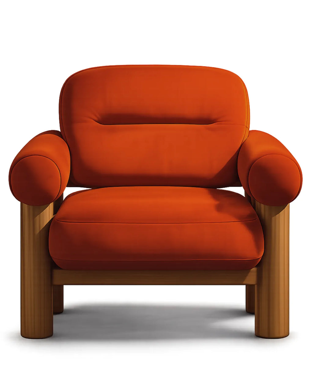 Viresto Terracotta Lounge Chair Oak Wood