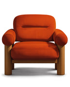 Viresto Terracotta Lounge Chair Oak Wood