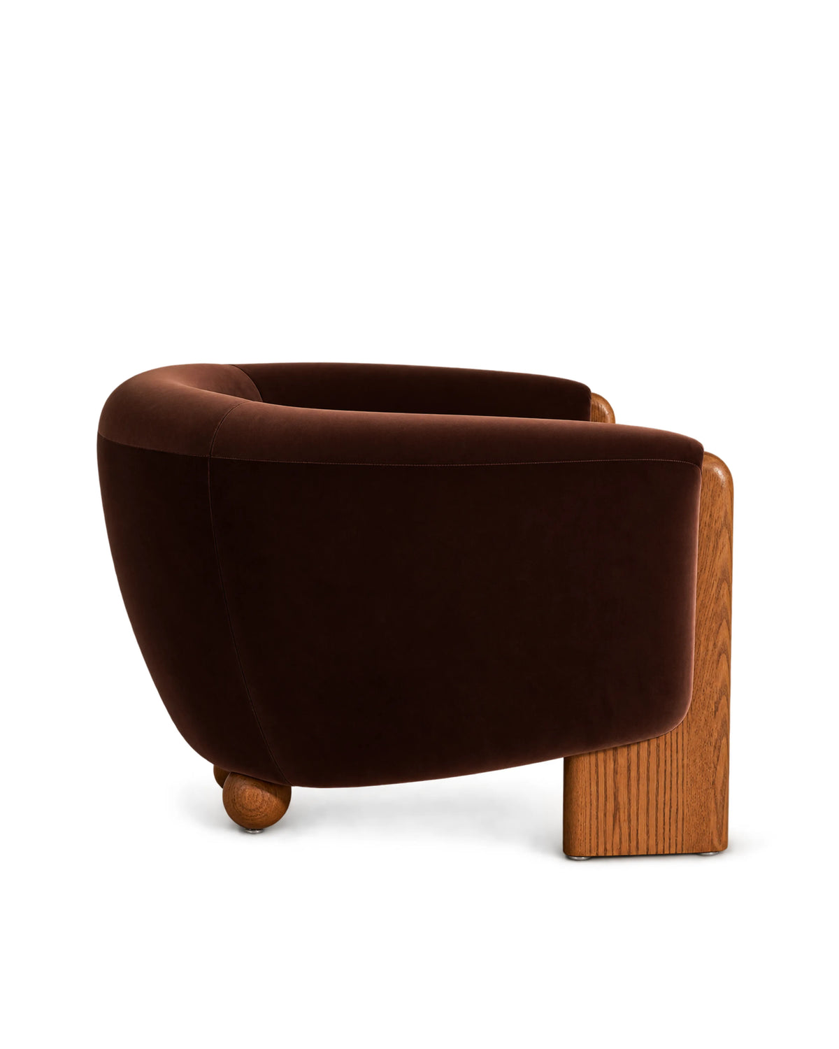 Sorvique Velvet Lounge Chair with Solid Wood Legs