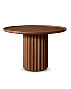 Veltris Walnut Brown Fluted Round Table
