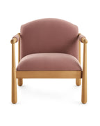 Elarique Petal Performance Fabric Accent Chair in Solid Wood