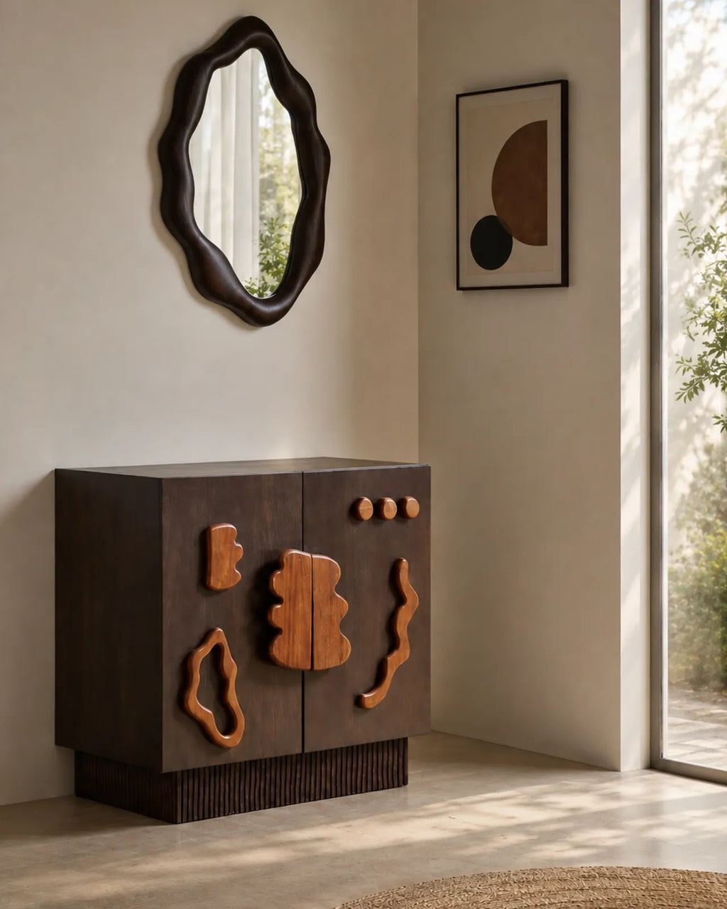 Orvessa Sculptural Solid Mango Wood Sideboard
