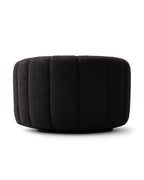 Veloura Obsidian Channel-Tufted Bouclé Swivel Accent Chair
