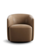 Velastra Top-Grain Leather Swivel Accent Chair