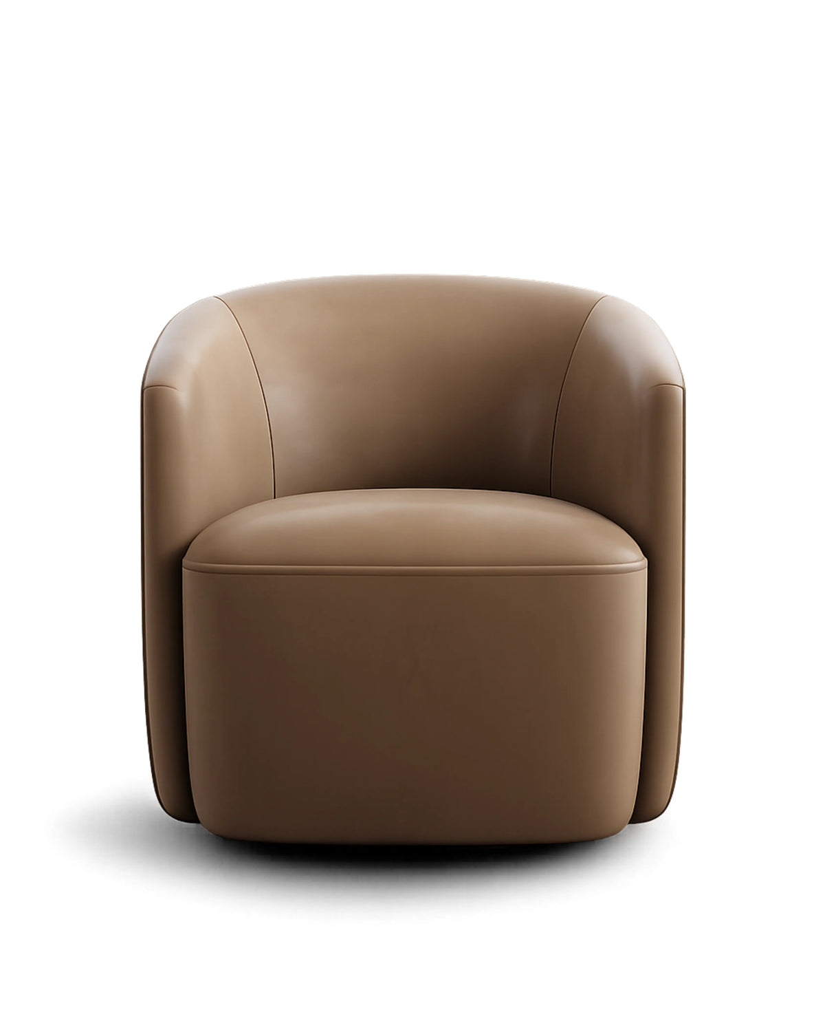 Velastra Top-Grain Leather Swivel Accent Chair