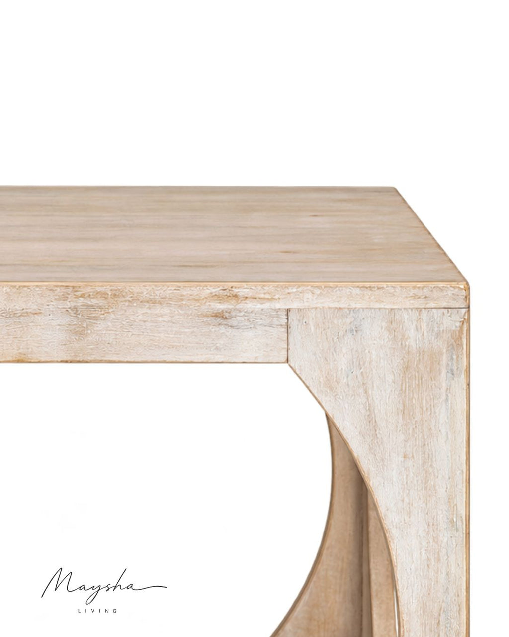 Aurevane Mango Solid Wood Side Table with Open Arch Design