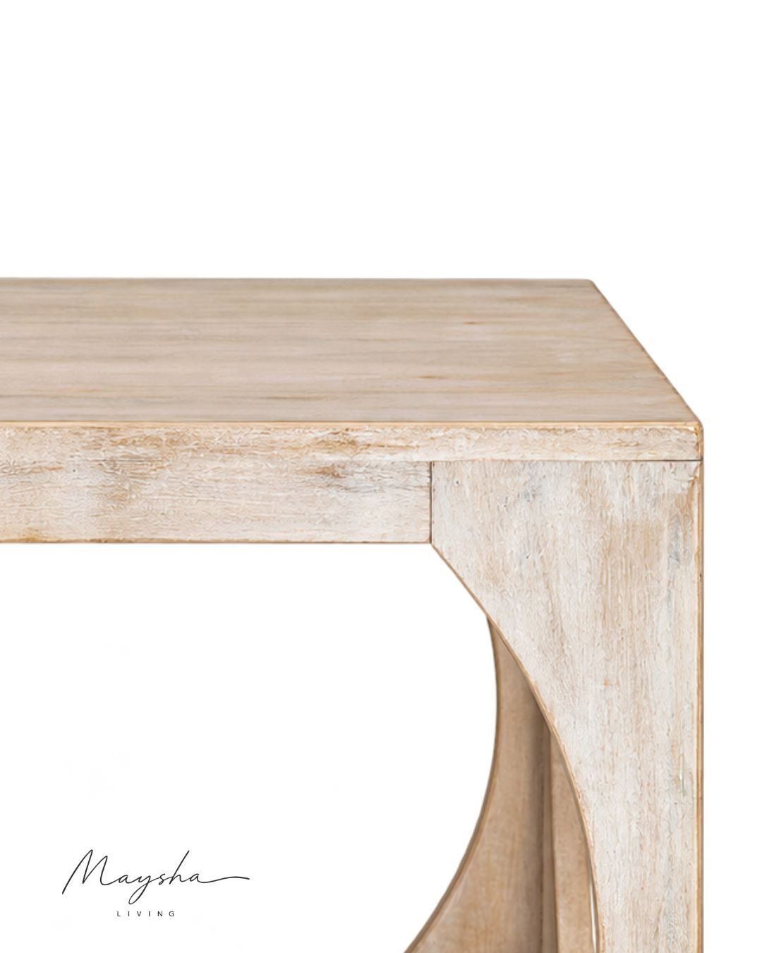Aurevane Mango Solid Wood Side Table with Open Arch Design