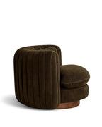VORIXA Swivel Linen Chenille Umber Lounge Chair