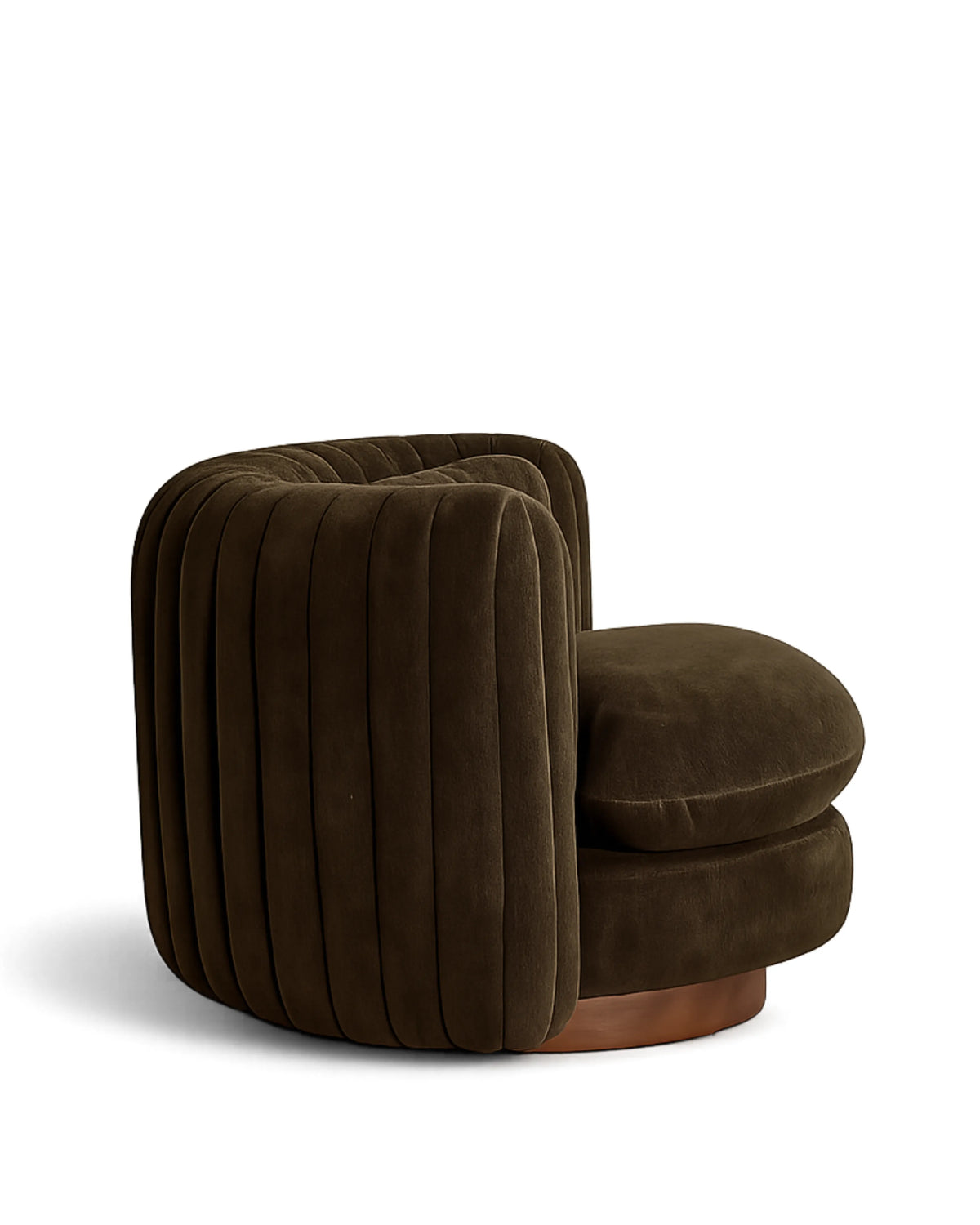 VORIXA Swivel Linen Chenille Umber Lounge Chair