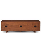 Dravique Geometric Textured TV Cabinet with Solid Wood Base