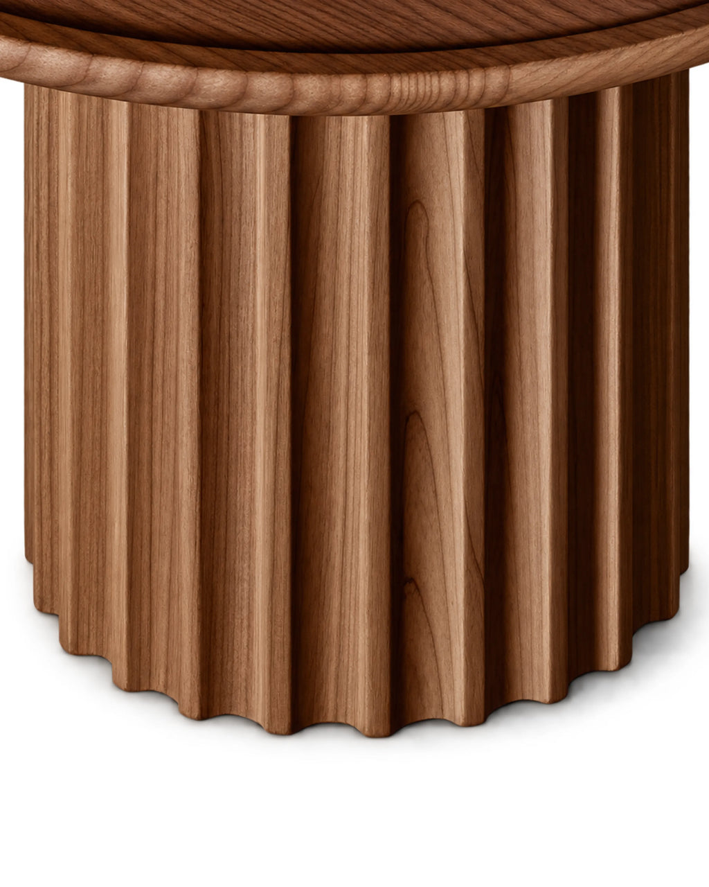 Veltris Walnut Brown Fluted Round Table