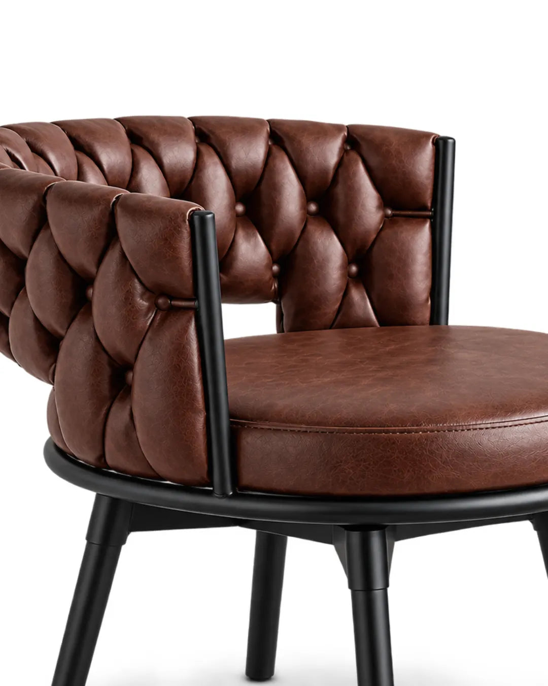 Merivo Contemporary Espresso Leatherette Bar Chair with Stainless Steel Base