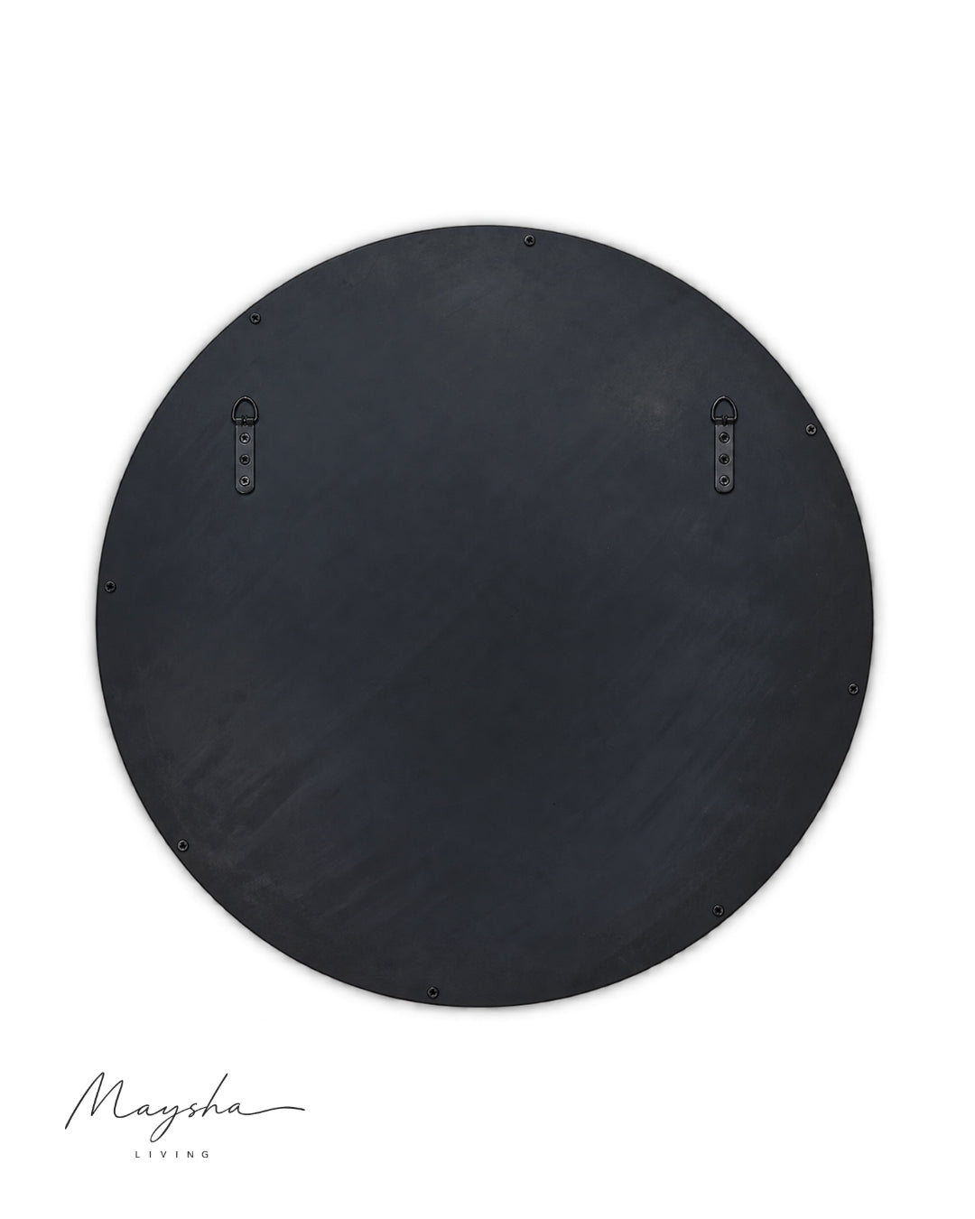AMBERLYN Organic Round Solid Mango Wood Wall Mirror