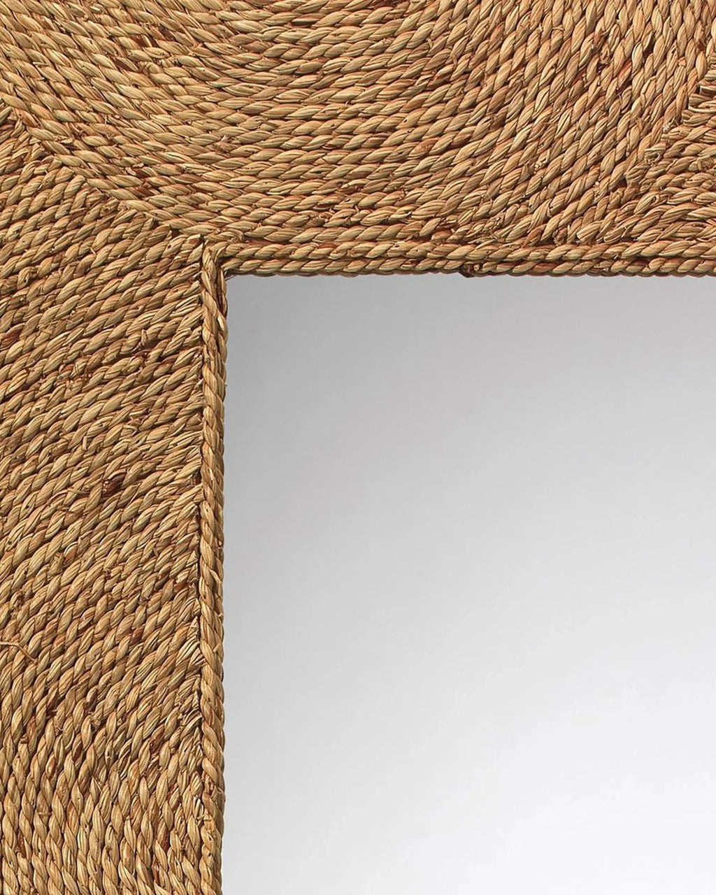 Seavora Handcrafted Rope-Wrapped Seagrass Full-Length Floor Mirror