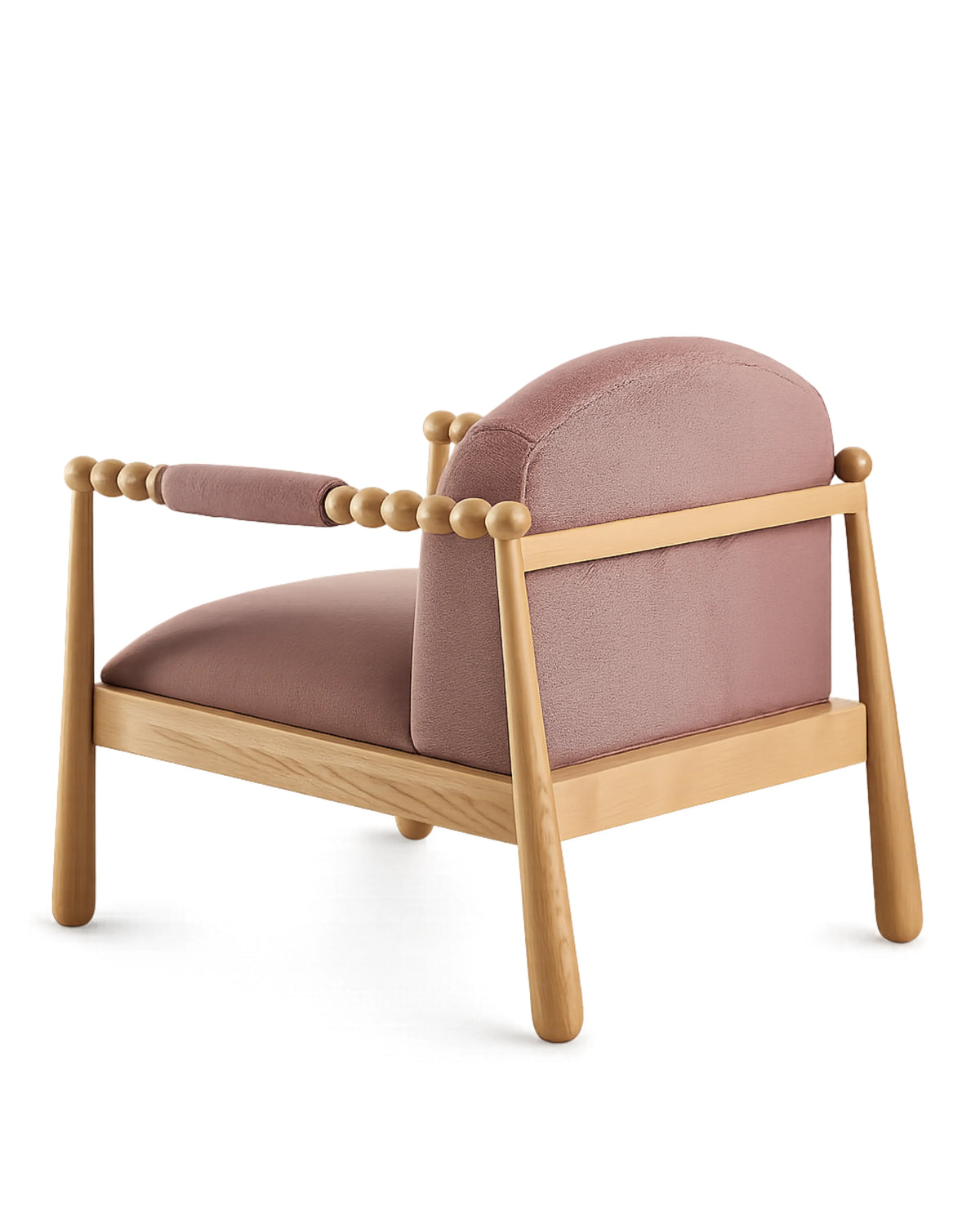 Elarique Petal Performance Fabric Accent Chair in Solid Wood