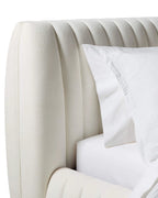 Rovique Chalk Velvet Channel-Tufted Performance Fabric Bed