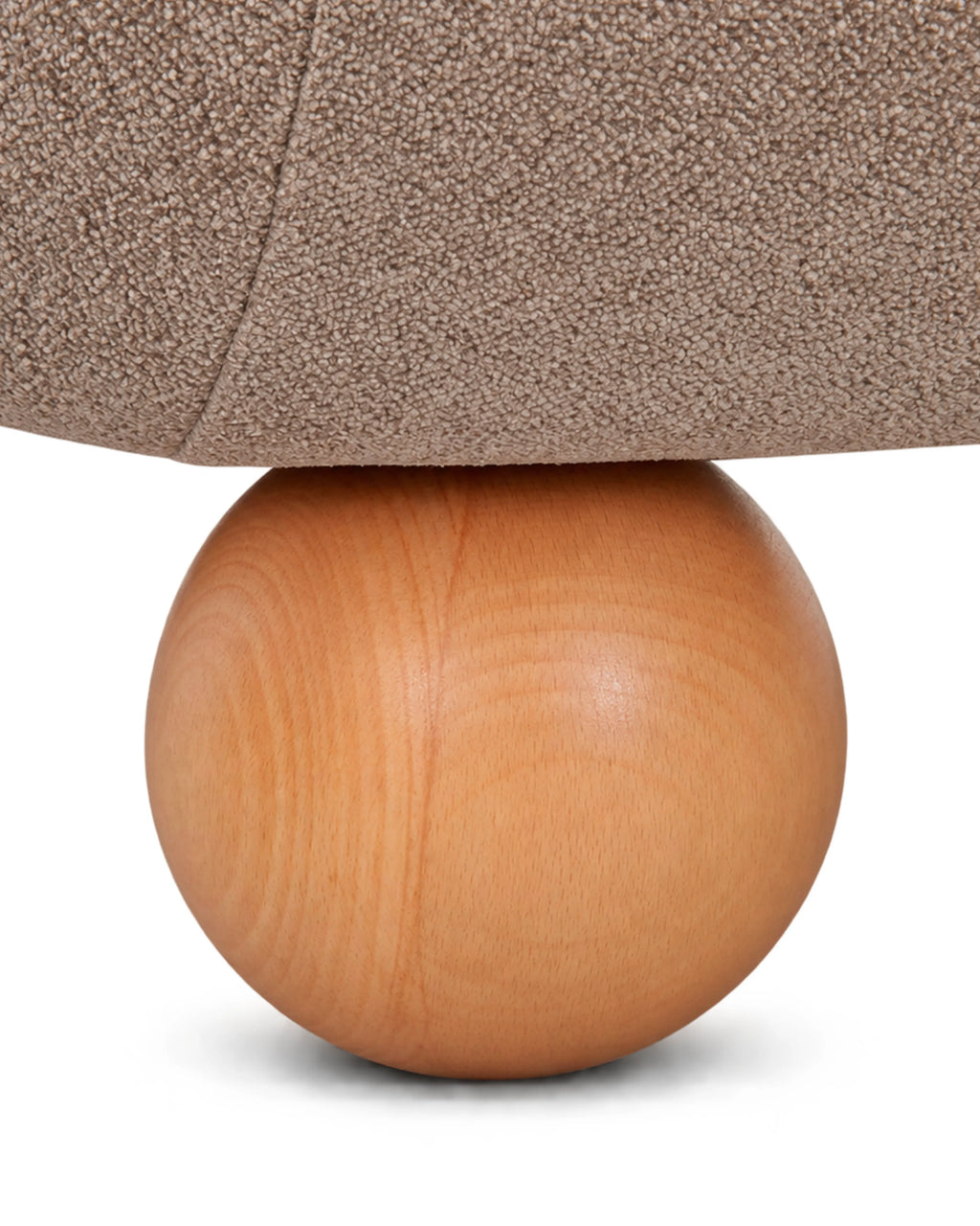 Ovrique Bouclé Lounge Chair with Solid Wood Base
