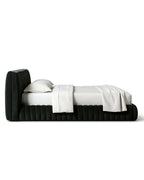 Rovique Forest Velvet Channel-Tufted Performance Fabric Bed