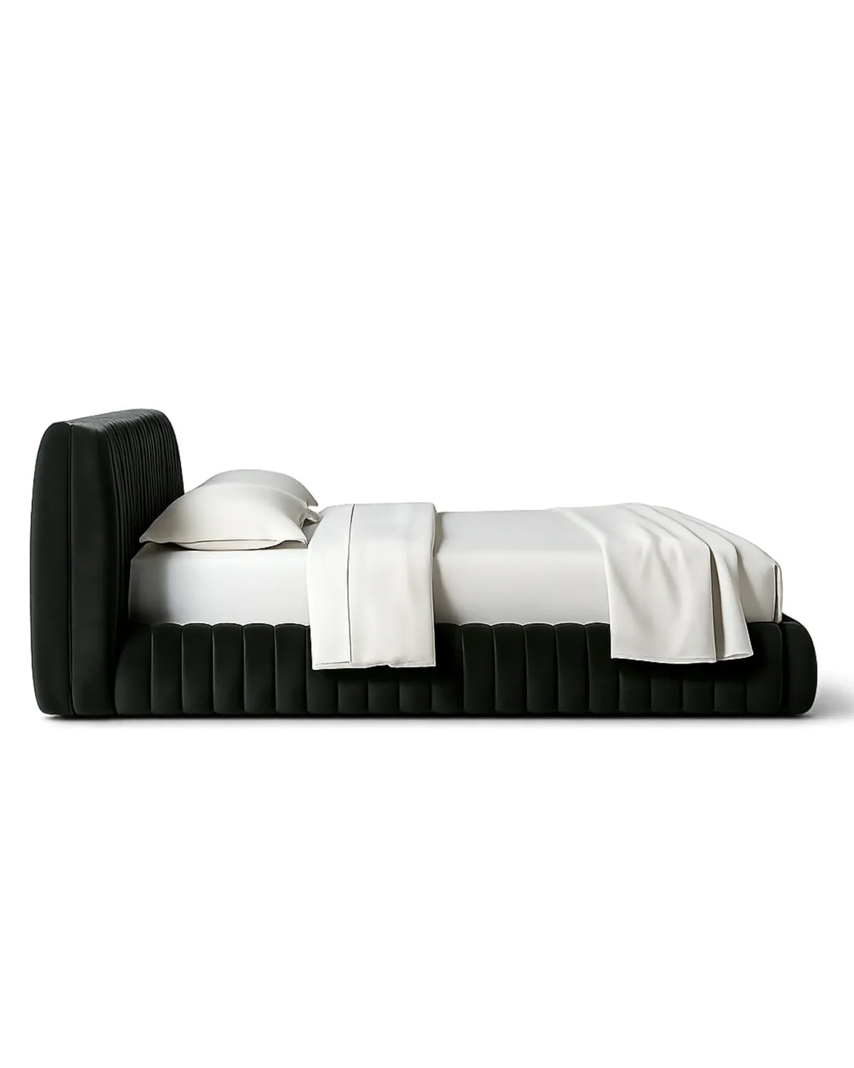 Rovique Forest Velvet Channel-Tufted Performance Fabric Bed