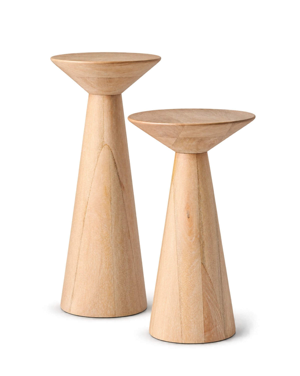 Solenna Almond Mist Solid Wood Pedestal Side Table