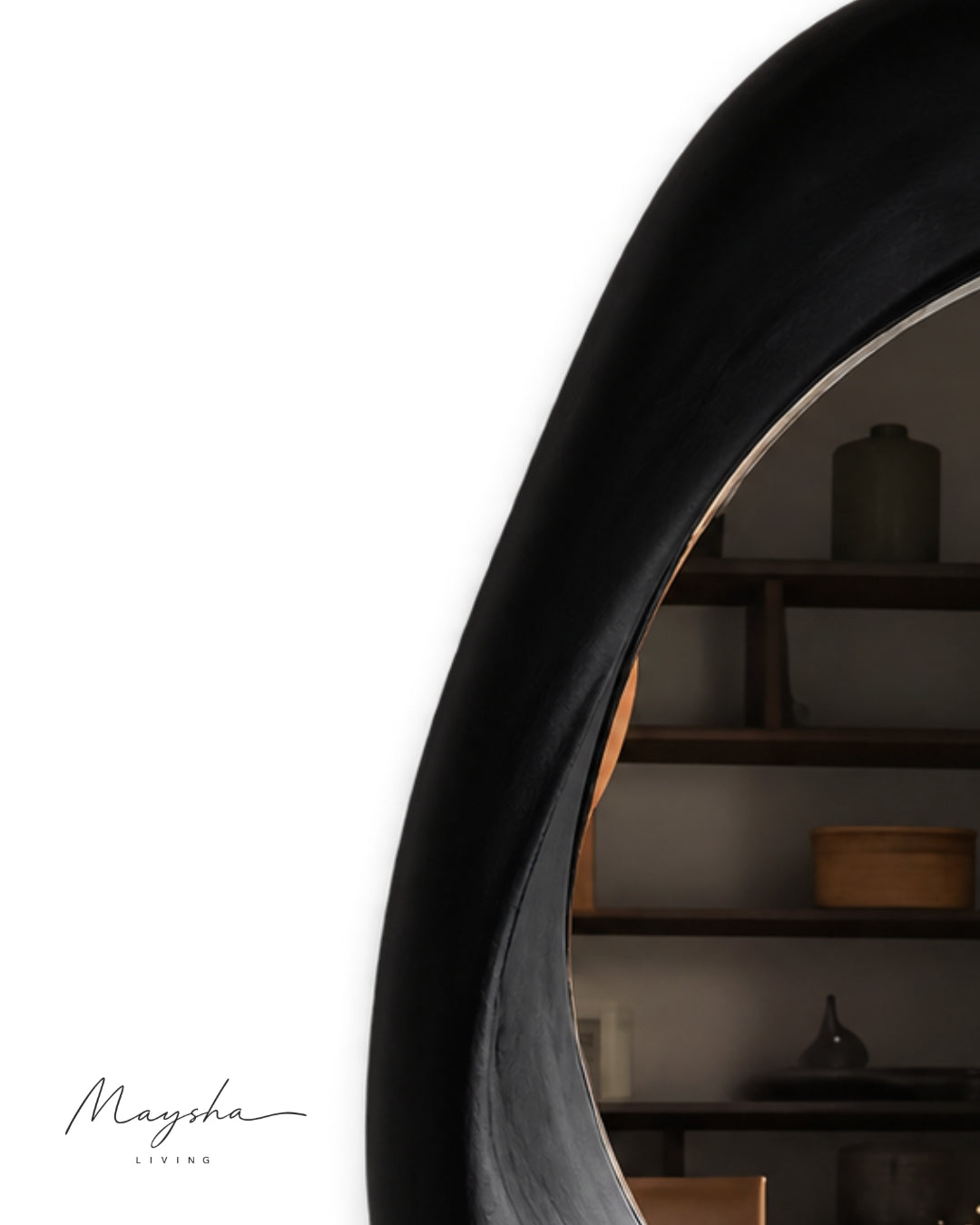 SERENVALE Organic Rounded Solid Wood Wall Mirror
