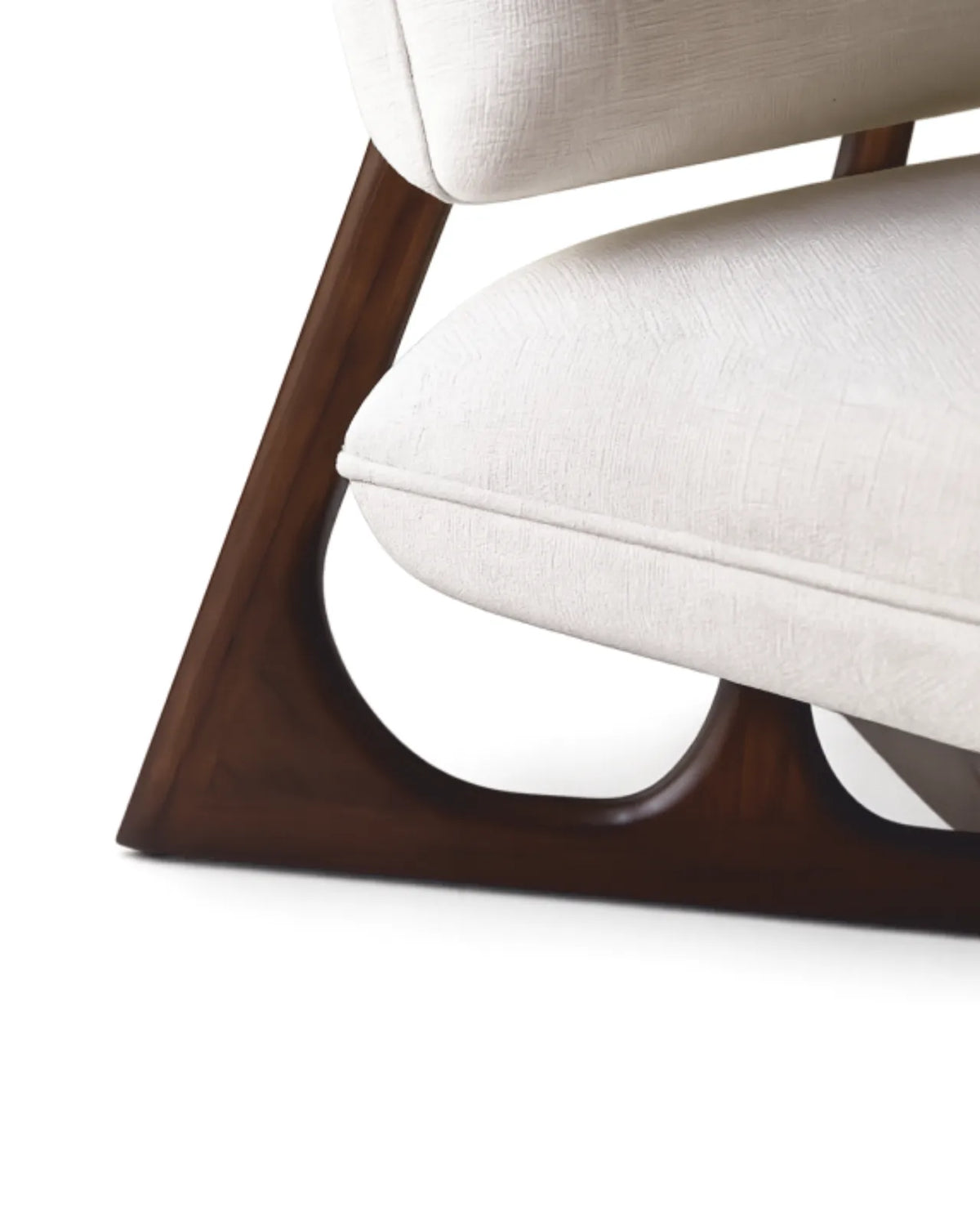 Corvessa Upholstered Accent Chair in Solid Teak Wood