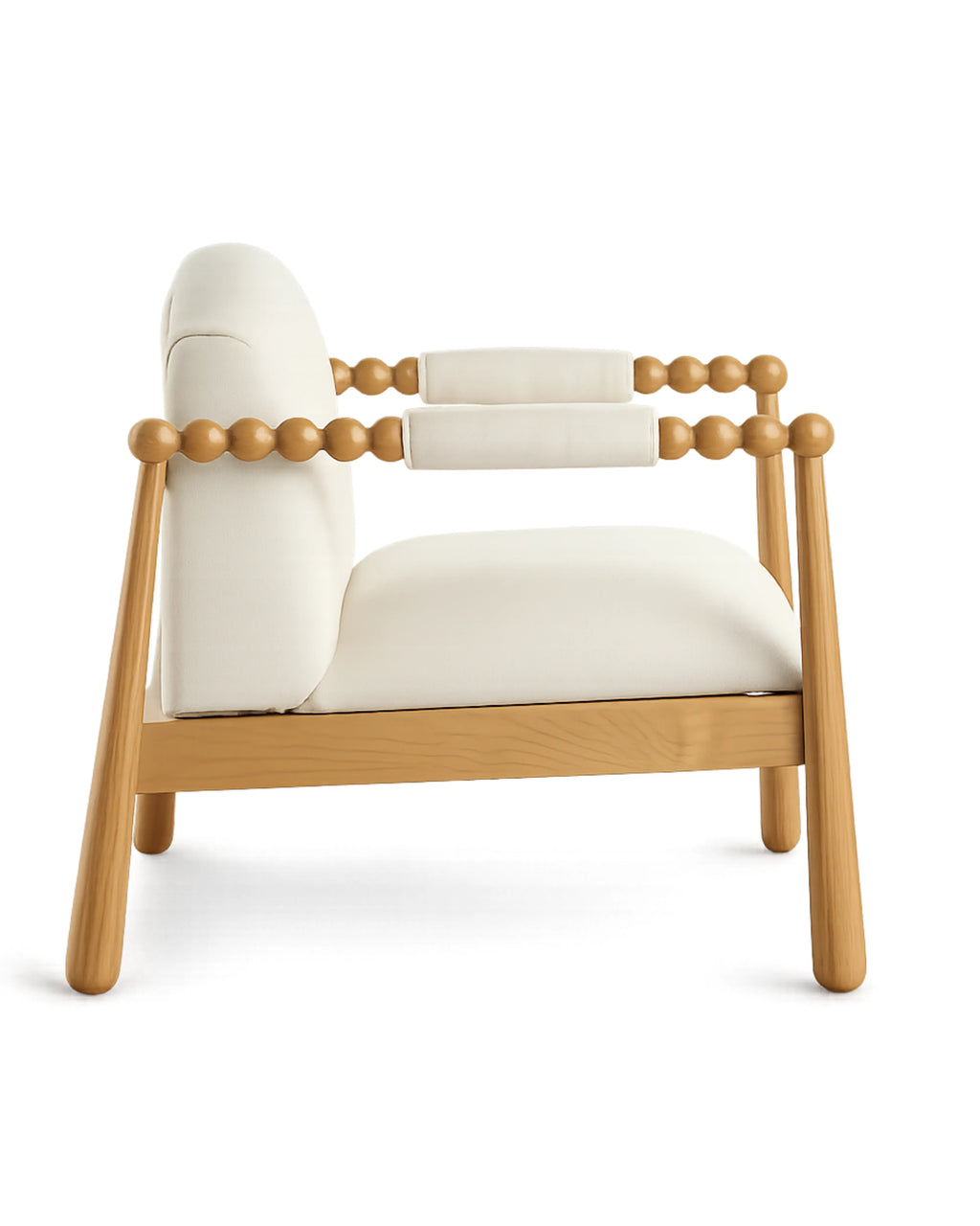 Elarique Frost Chair Performance Fabric Accent Chair in Solid Wood