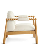 Elarique Frost Chair Performance Fabric Accent Chair in Solid Wood