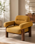 Viresto Ochre Lounge Chair Oak Wood