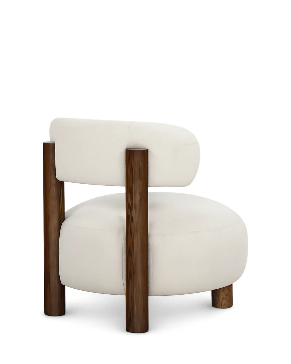 Selvora Walnut Bouclé Accent Lounge Chair Oak Wood