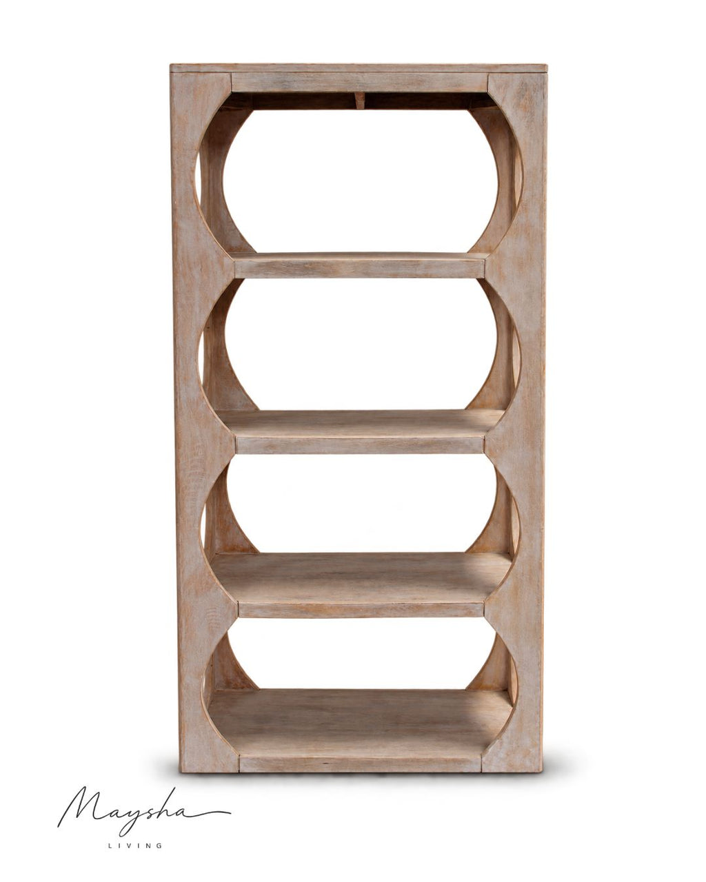 Velmora Solid Wood 4-Tier Open Bookshelf