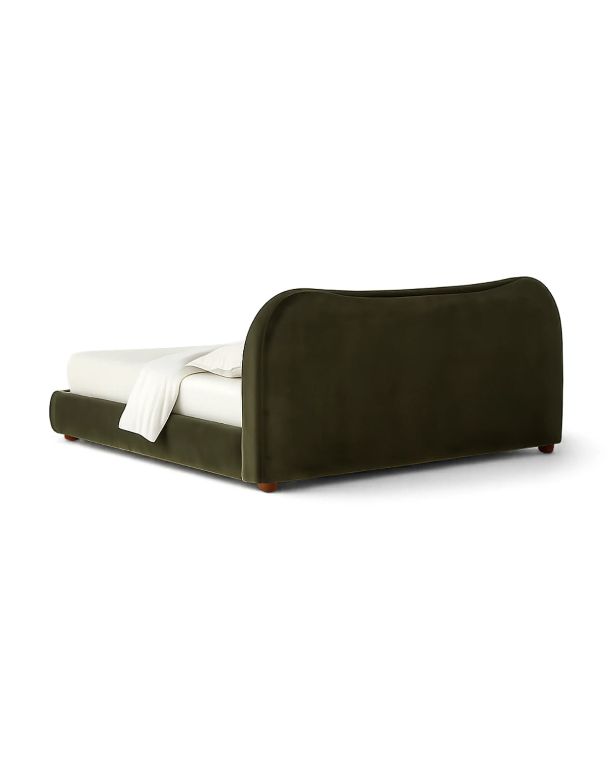 Avyelle Curved Upholstered Camel-Back Moss Bed