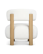 Selvora Bouclé Accent Lounge Chair Oak Wood