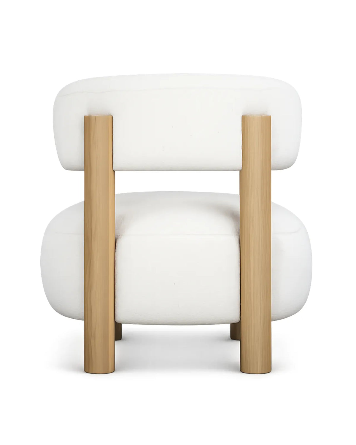 Selvora Bouclé Accent Lounge Chair Oak Wood