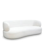 Zorique Curved Bouclé Alabaster Sofa