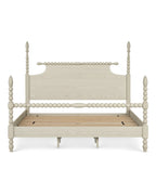 Aldoren Linen Ivory Solid Wood Spindle Poster Bed